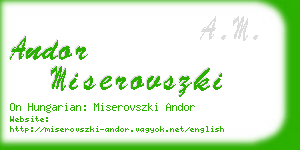 andor miserovszki business card